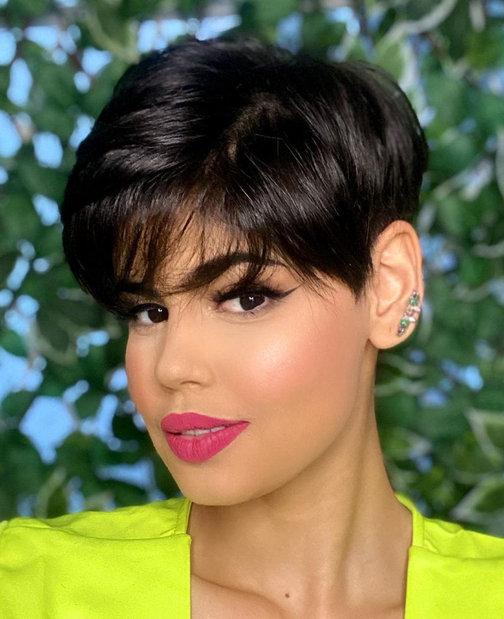 Short Shiny Black Hairstyle