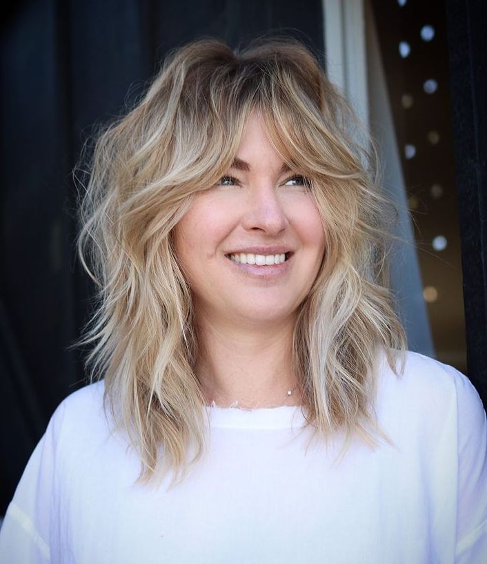 Medium Wavy Blonde Shag
