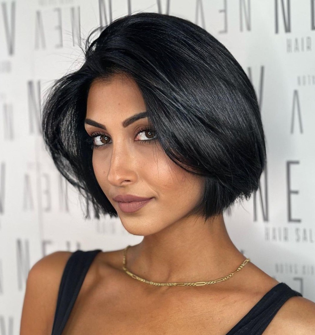 Thick Hair Black Layered Bob